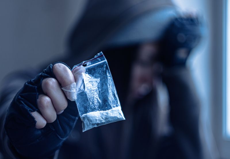 Biały proszek w folii