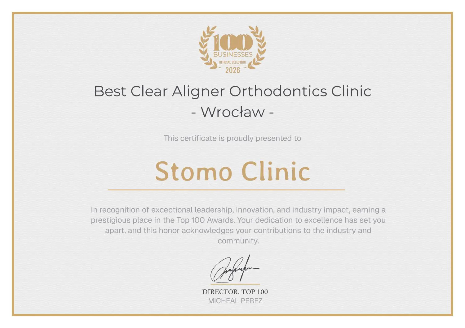 Wyróżnienie dla STOMO Clinic